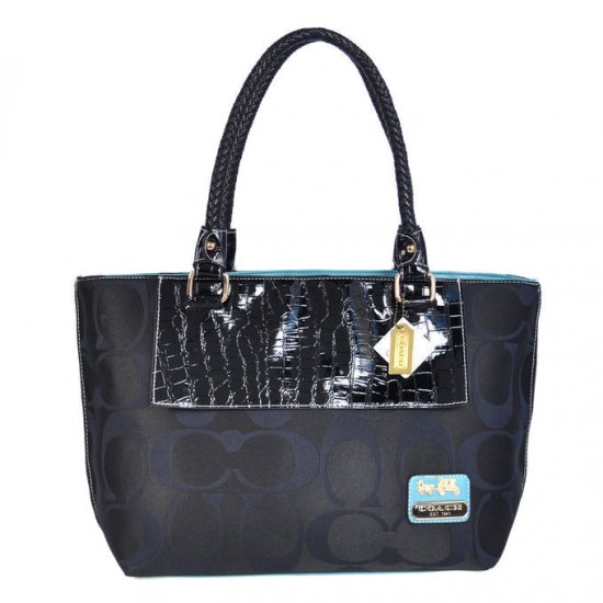 Coach Embossed In Signature Medium Black Totes BMS | Women